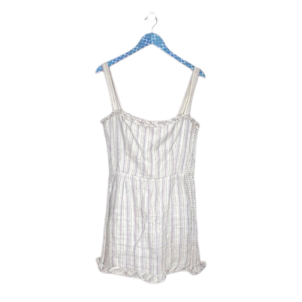 Reformation Ruffle Trim Smocked Stretch Mini Dress
